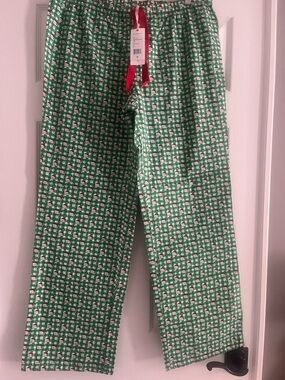 Vineyard Vines Green Printed Men’s Pajama Pants with Red Drawstring
